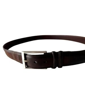 Torino Elite Italian Calf Leather Solid Brass Buckle Brown Belt 51001 Size 38